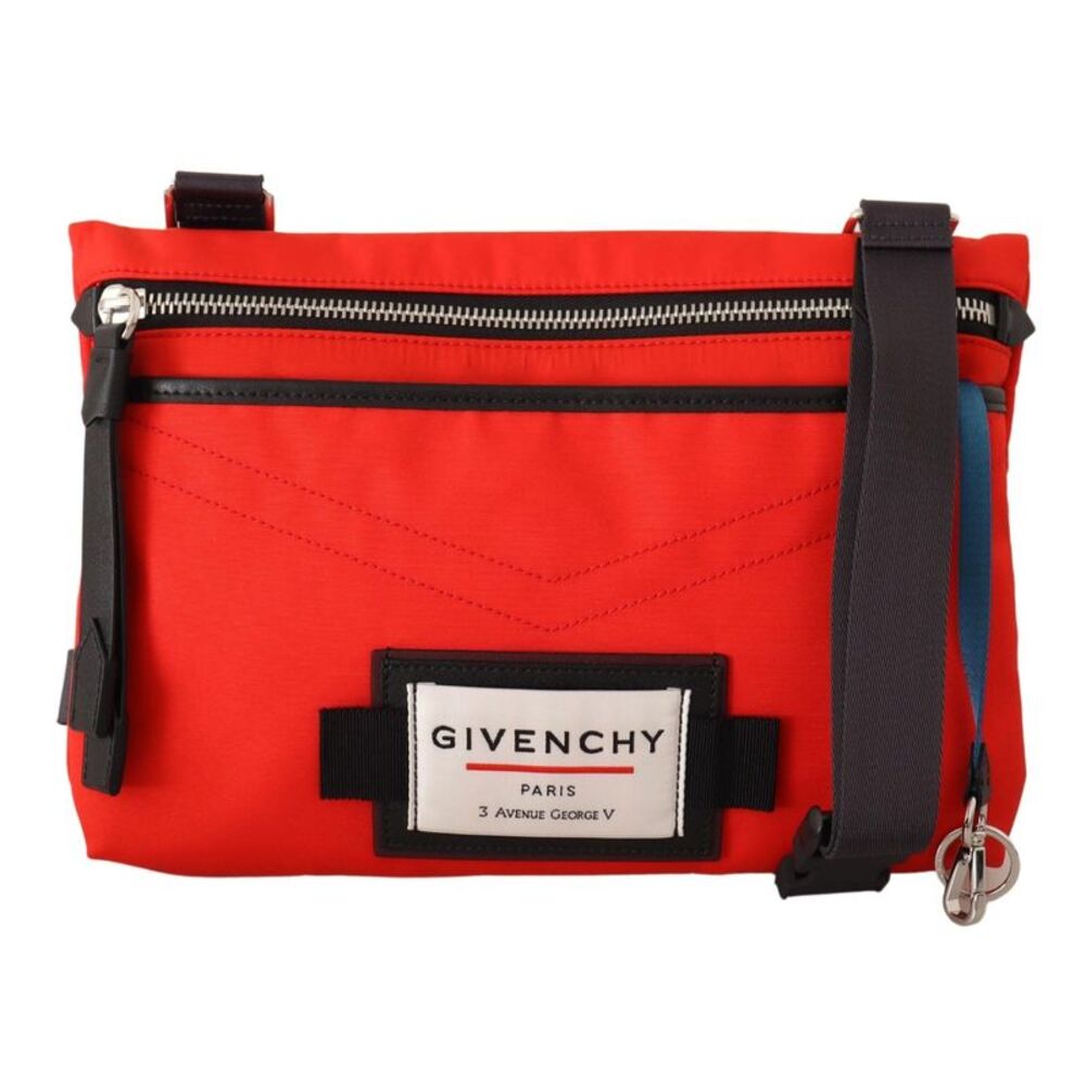 Givenchy Red Polyamide Downtown Flat Crossbody Men's Bag